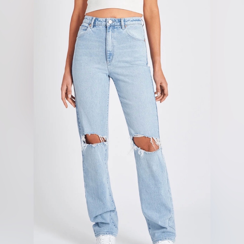 Abrand Jeans 94 High Straight Jeans with Distressed Knees - Size 26